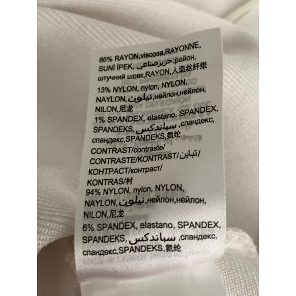 Bebe Bandage Dress Bodycon Mini Mesh Cutout Plunge Sexy L White NWT Y2K 90s - Picture 8 of 12